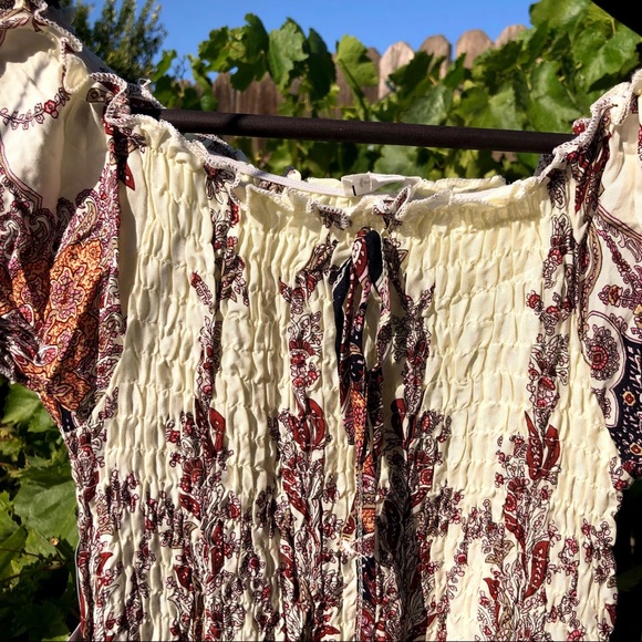 Kindred offshoulder Maxi shirred bodice dress boho - Picture 10 of 10